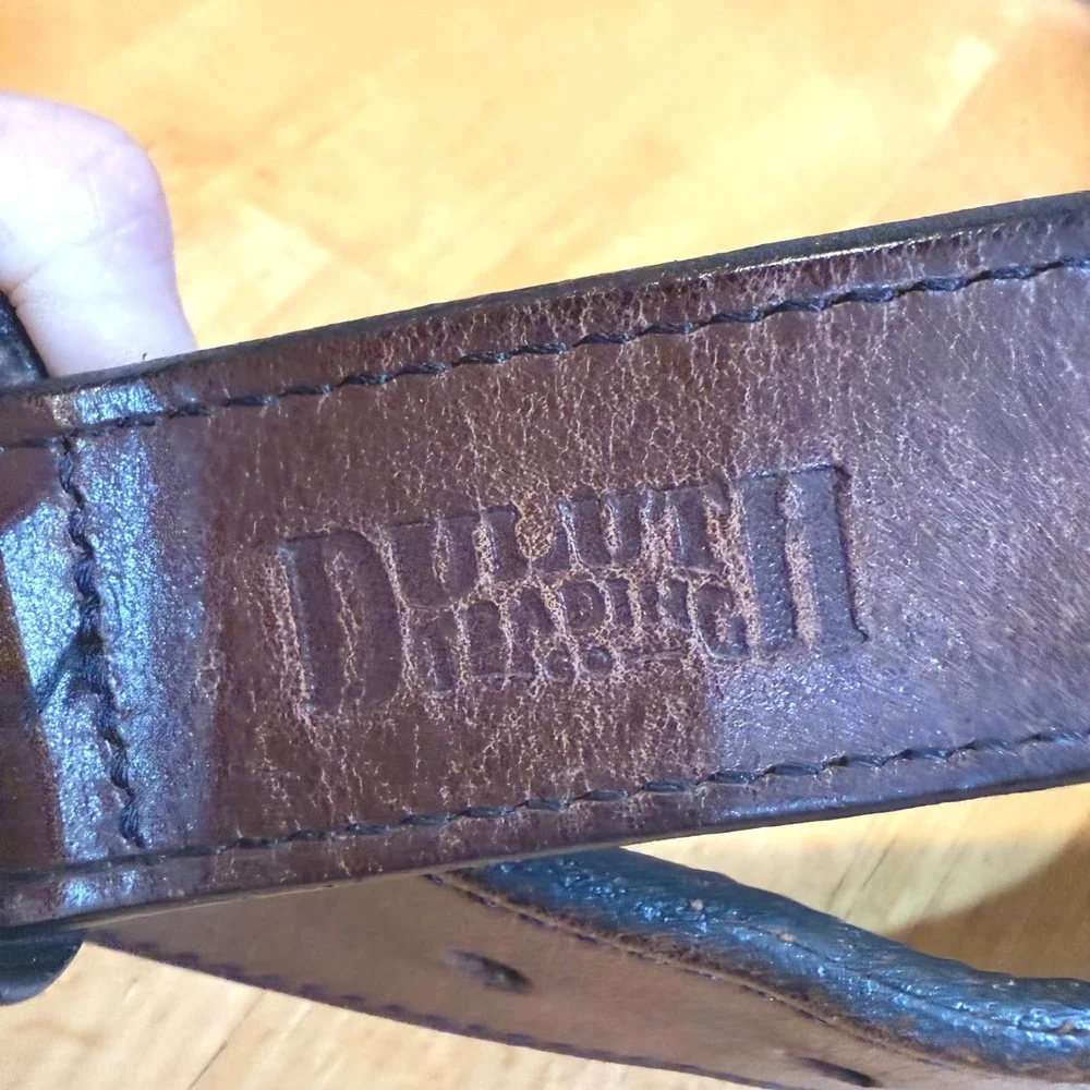 Duluth Trading Men's Leather Belt Brown Thick Size 40‎ Brass Style Buckle